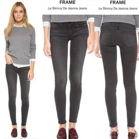 FRAME Denim Le Skinny de Jeanne Jeans in Washed Back 27 - Picture 1 of 3